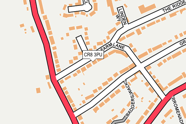 CR8 3PU map - OS OpenMap – Local (Ordnance Survey)