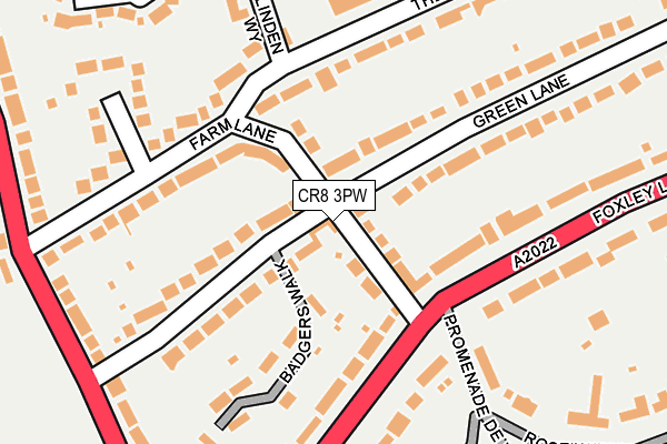 CR8 3PW map - OS OpenMap – Local (Ordnance Survey)