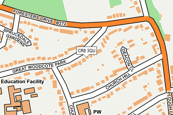 CR8 3QU map - OS OpenMap – Local (Ordnance Survey)