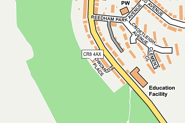 CR8 4AX map - OS OpenMap – Local (Ordnance Survey)