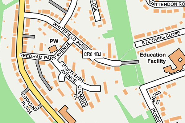 CR8 4BJ map - OS OpenMap – Local (Ordnance Survey)