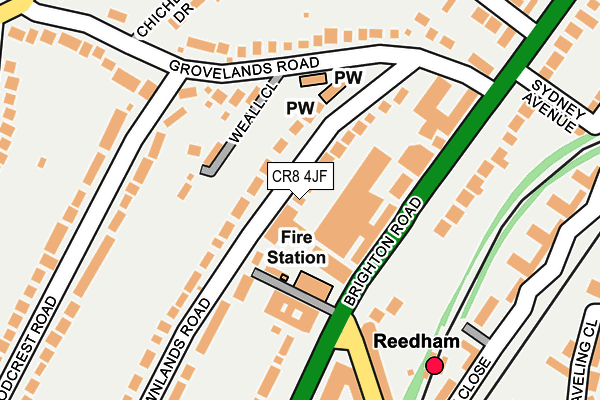 CR8 4JF map - OS OpenMap – Local (Ordnance Survey)