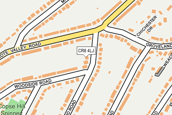 CR8 4LJ map - OS OpenMap – Local (Ordnance Survey)