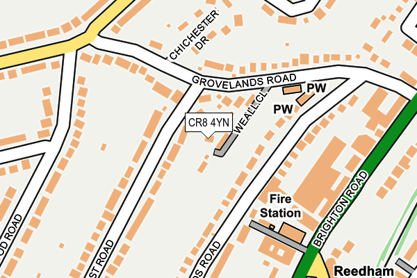 CR8 4YN map - OS OpenMap – Local (Ordnance Survey)