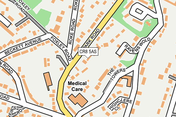 CR8 5AS map - OS OpenMap – Local (Ordnance Survey)