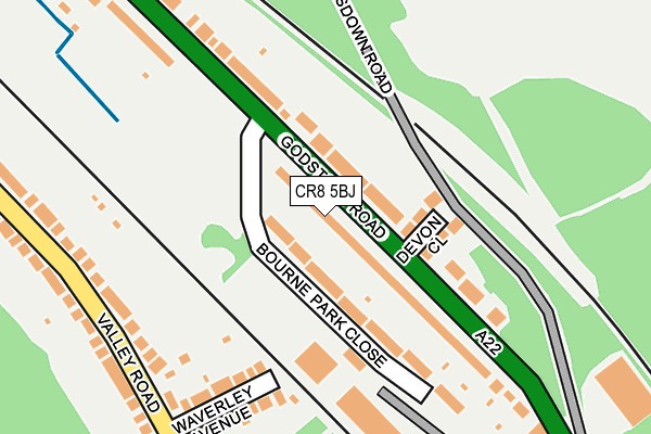 CR8 5BJ map - OS OpenMap – Local (Ordnance Survey)