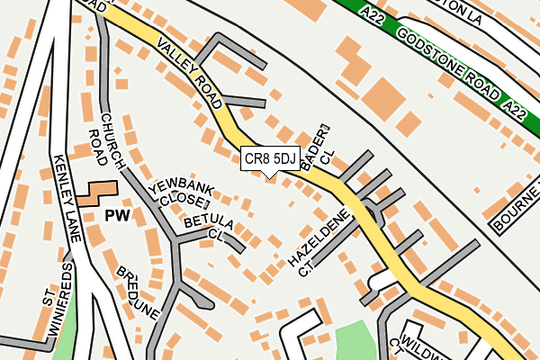 CR8 5DJ map - OS OpenMap – Local (Ordnance Survey)