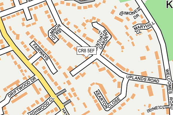 CR8 5EF map - OS OpenMap – Local (Ordnance Survey)