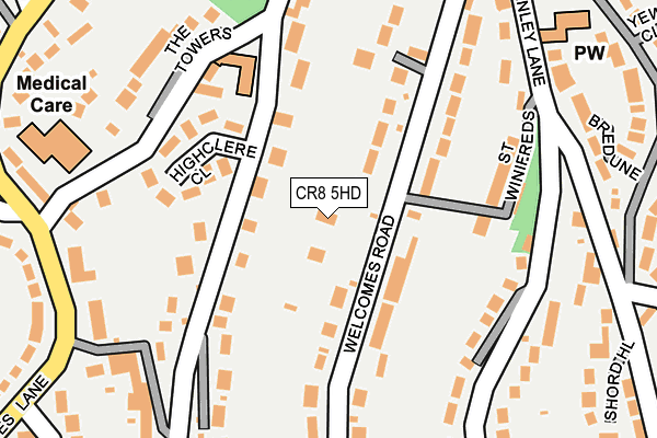 CR8 5HD map - OS OpenMap – Local (Ordnance Survey)