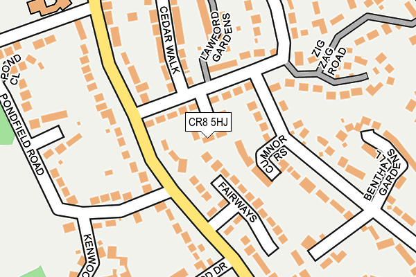 CR8 5HJ map - OS OpenMap – Local (Ordnance Survey)