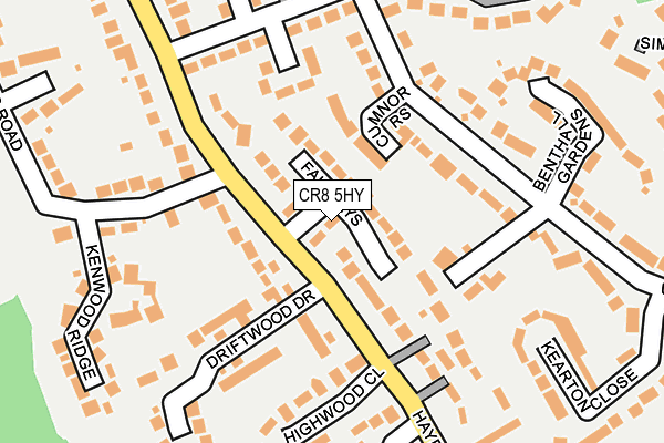 CR8 5HY map - OS OpenMap – Local (Ordnance Survey)