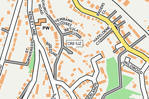 CR8 5JZ map - OS OpenMap – Local (Ordnance Survey)