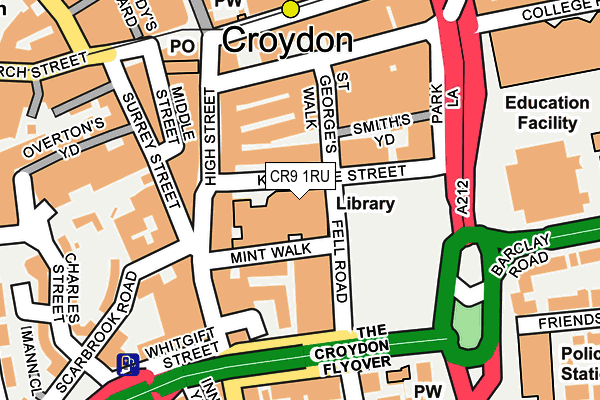CR9 1RU map - OS OpenMap – Local (Ordnance Survey)