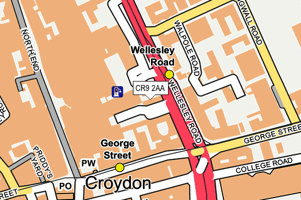 CR9 2AA map - OS OpenMap – Local (Ordnance Survey)