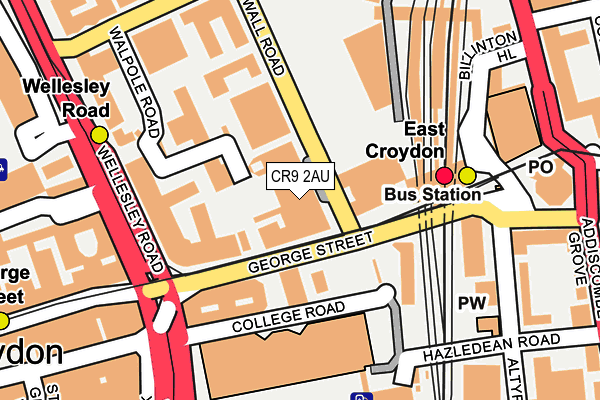 CR9 2AU map - OS OpenMap – Local (Ordnance Survey)