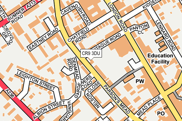 CR9 3DU map - OS OpenMap – Local (Ordnance Survey)
