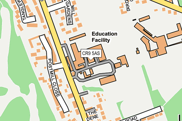 CR9 5AS map - OS OpenMap – Local (Ordnance Survey)