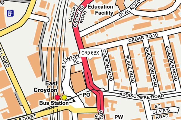 CR9 6BX map - OS OpenMap – Local (Ordnance Survey)