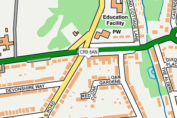CR9 8AN map - OS OpenMap – Local (Ordnance Survey)