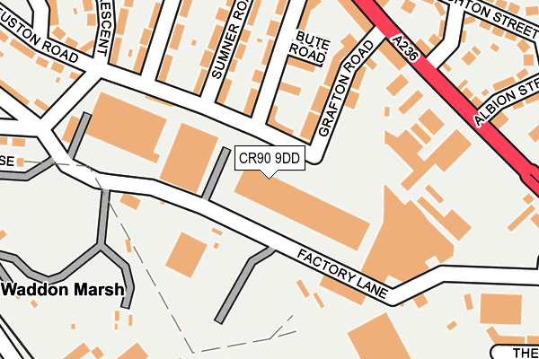CR90 9DD map - OS OpenMap – Local (Ordnance Survey)