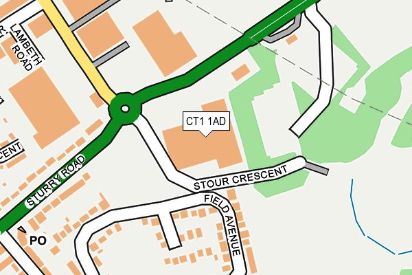 CT1 1AD map - OS OpenMap – Local (Ordnance Survey)