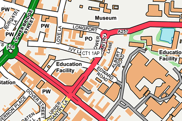 CT1 1AP map - OS OpenMap – Local (Ordnance Survey)