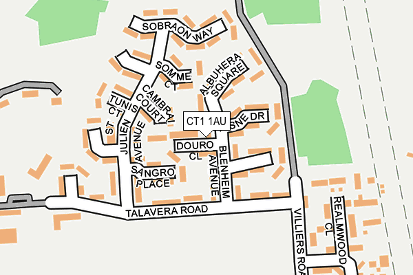 CT1 1AU map - OS OpenMap – Local (Ordnance Survey)
