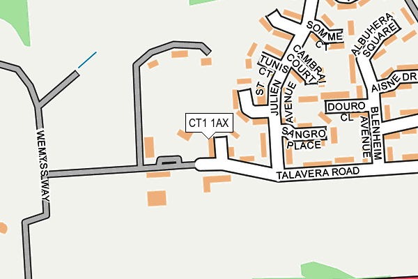 CT1 1AX map - OS OpenMap – Local (Ordnance Survey)