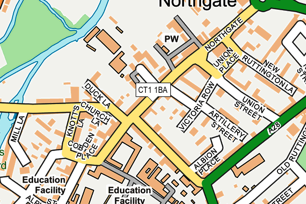 CT1 1BA map - OS OpenMap – Local (Ordnance Survey)