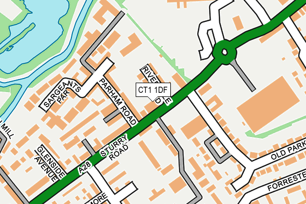 CT1 1DF map - OS OpenMap – Local (Ordnance Survey)
