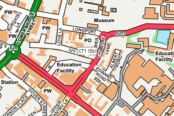 CT1 1DU map - OS OpenMap – Local (Ordnance Survey)