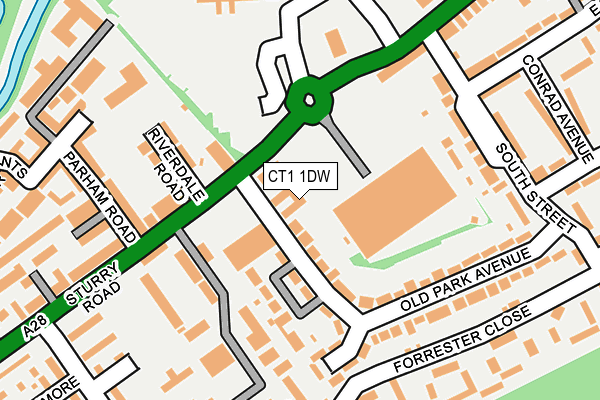 CT1 1DW map - OS OpenMap – Local (Ordnance Survey)