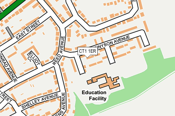 CT1 1ER map - OS OpenMap – Local (Ordnance Survey)