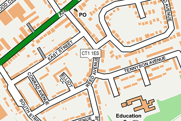 CT1 1ES map - OS OpenMap – Local (Ordnance Survey)