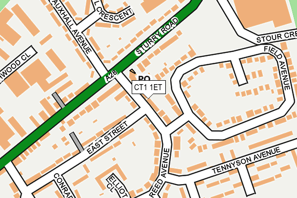 CT1 1ET map - OS OpenMap – Local (Ordnance Survey)