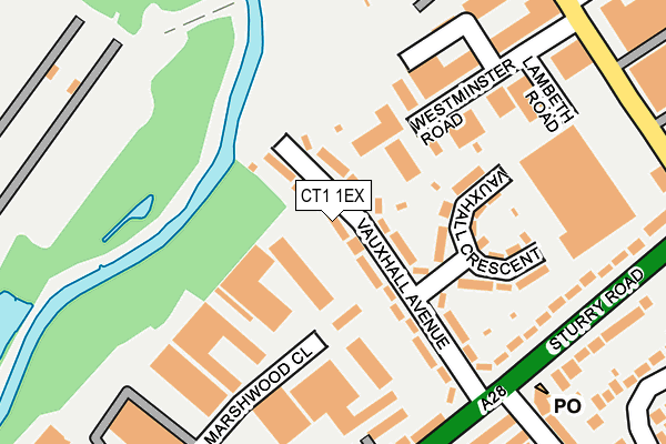 CT1 1EX map - OS OpenMap – Local (Ordnance Survey)