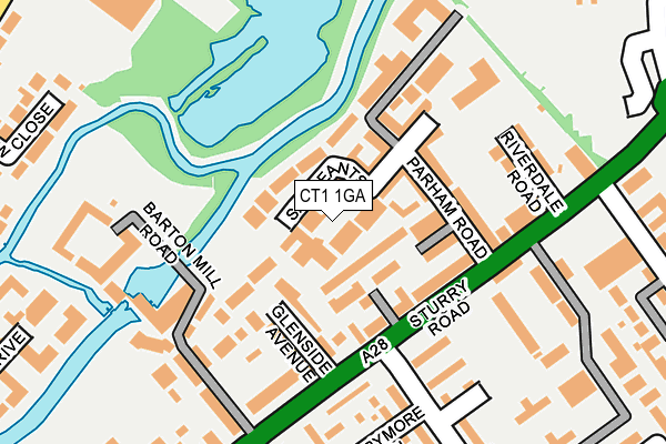 CT1 1GA map - OS OpenMap – Local (Ordnance Survey)