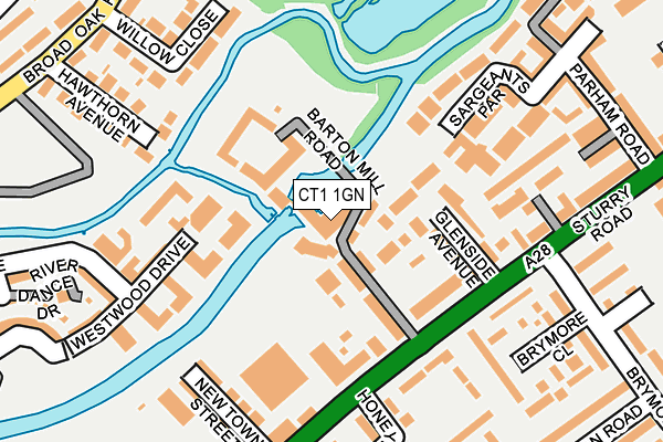 CT1 1GN map - OS OpenMap – Local (Ordnance Survey)