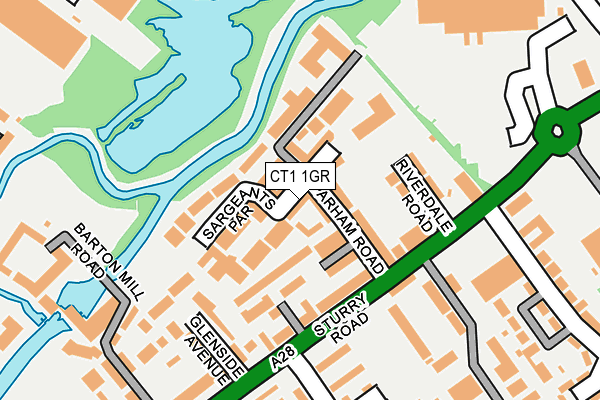 CT1 1GR map - OS OpenMap – Local (Ordnance Survey)