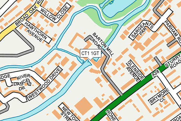 CT1 1GT map - OS OpenMap – Local (Ordnance Survey)