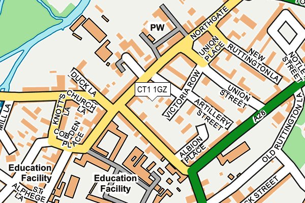 CT1 1GZ map - OS OpenMap – Local (Ordnance Survey)