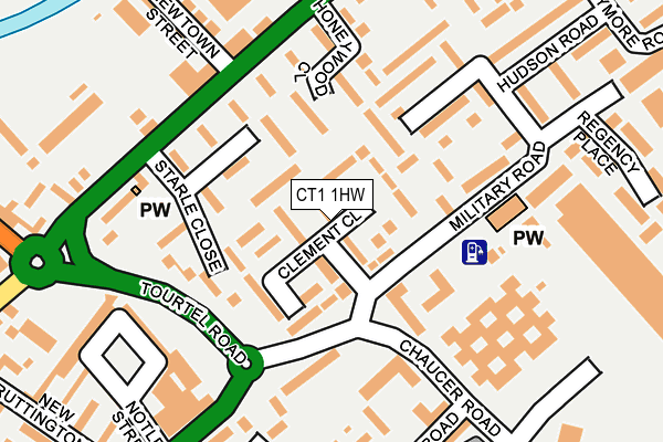 CT1 1HW map - OS OpenMap – Local (Ordnance Survey)