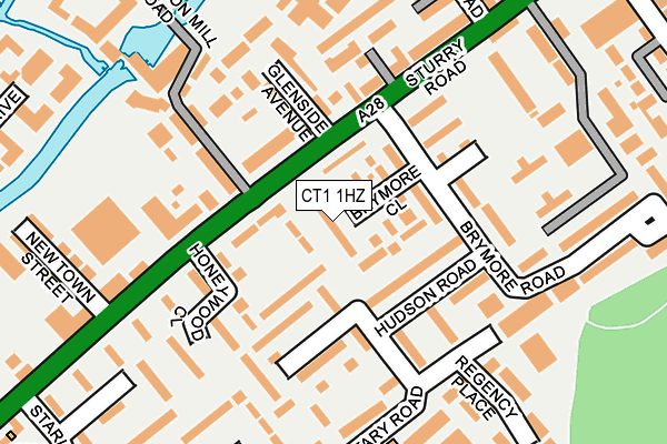 CT1 1HZ map - OS OpenMap – Local (Ordnance Survey)