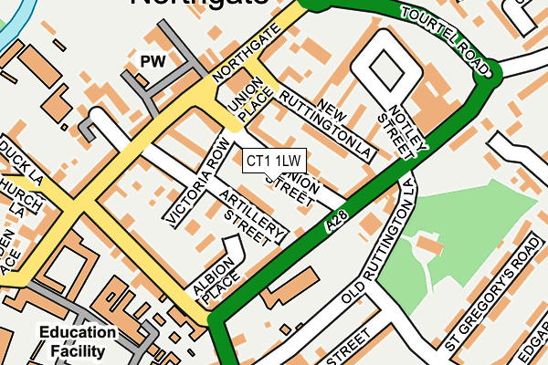 CT1 1LW map - OS OpenMap – Local (Ordnance Survey)