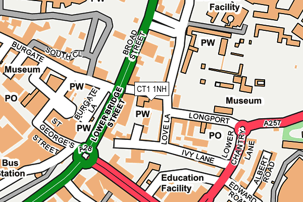 CT1 1NH map - OS OpenMap – Local (Ordnance Survey)