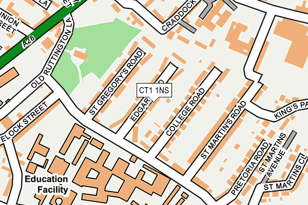 CT1 1NS map - OS OpenMap – Local (Ordnance Survey)