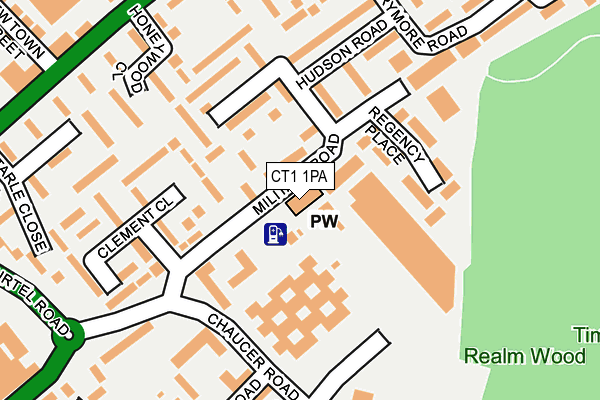 CT1 1PA map - OS OpenMap – Local (Ordnance Survey)