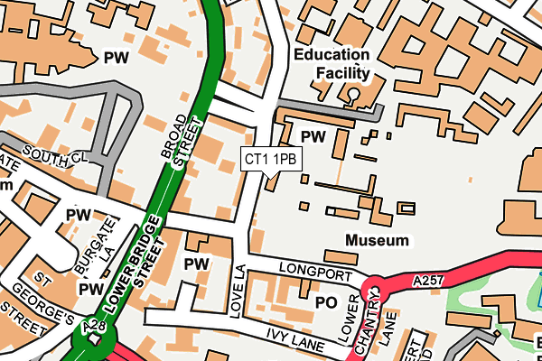 CT1 1PB map - OS OpenMap – Local (Ordnance Survey)