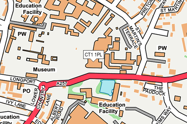 CT1 1PL map - OS OpenMap – Local (Ordnance Survey)