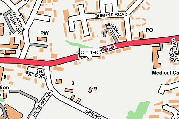 CT1 1PR map - OS OpenMap – Local (Ordnance Survey)